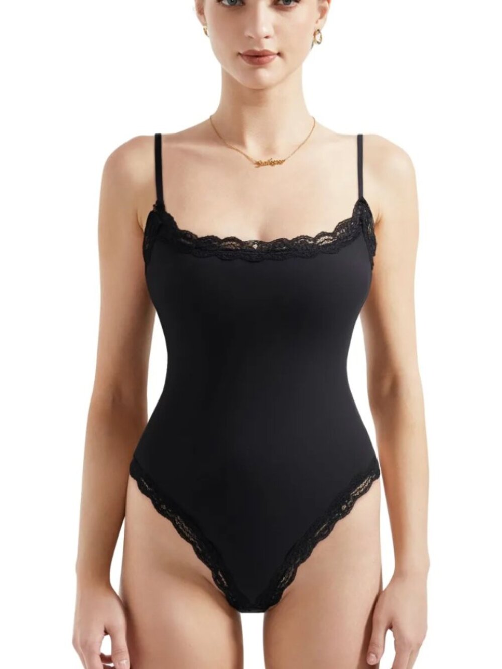 SUUKSESS Cami Lace Bodysuit - Black, L